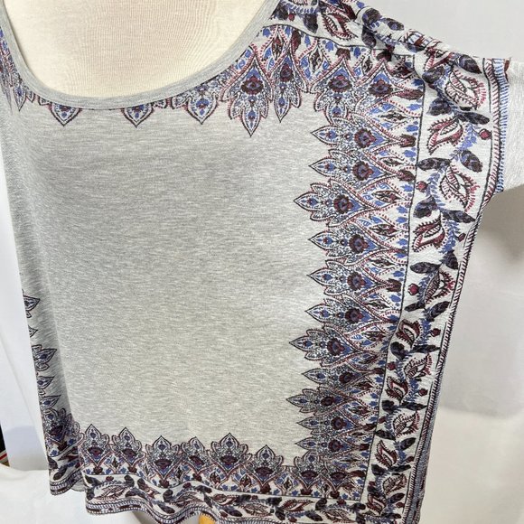 Free People Kimono Poncho Boho Gray Sz L Short Sleeves - Picture 2 of 7